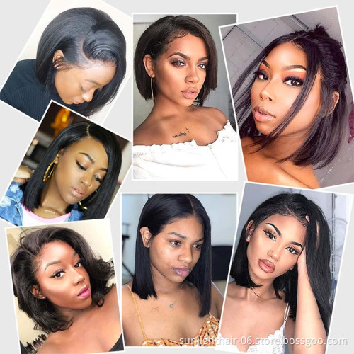 Sunlight Straight 150% Density High-Quality Lace Bob Wigs Human Hair  Short Bob Wig elegant human hair wigs